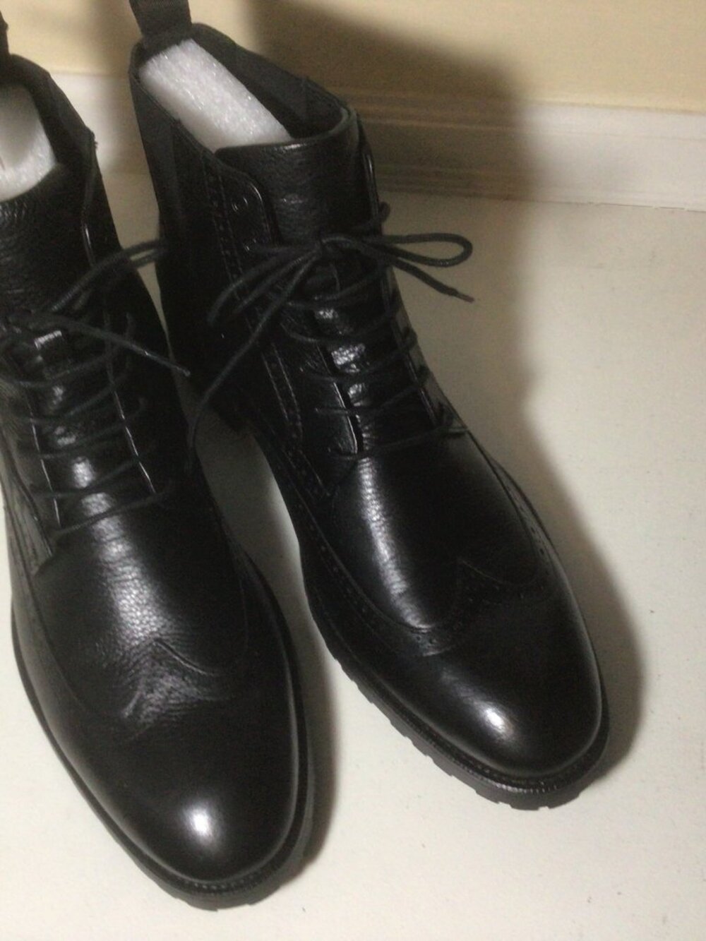 Aldo Lace Lace Up Ankle Boots Black Leather US 12 M New